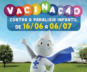 Campanha de vacinação contra a paralisia infantil começa no sábado, 16 de junho