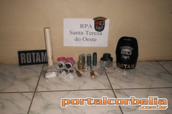 PM prende rapaz acusado de traficar drogas no Bairro Vila Nova em Santa Tereza do Oeste