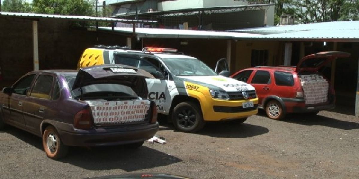 PM apreende Corsa e Palio Weekend carregados com cigarros