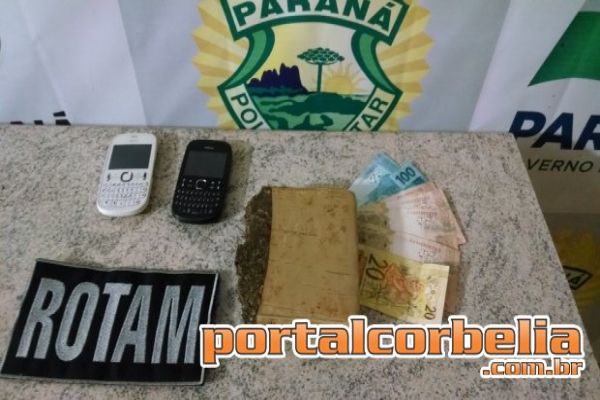 PM de Corbélia apreende droga e recupera caminhonete furtada