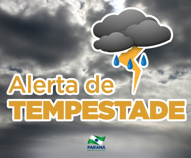 Simepar divulga Alerta de Tempestade para o Paraná