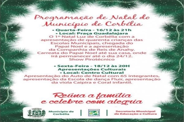 Chegada do Papai Noel será hoje na praça Guadalajara