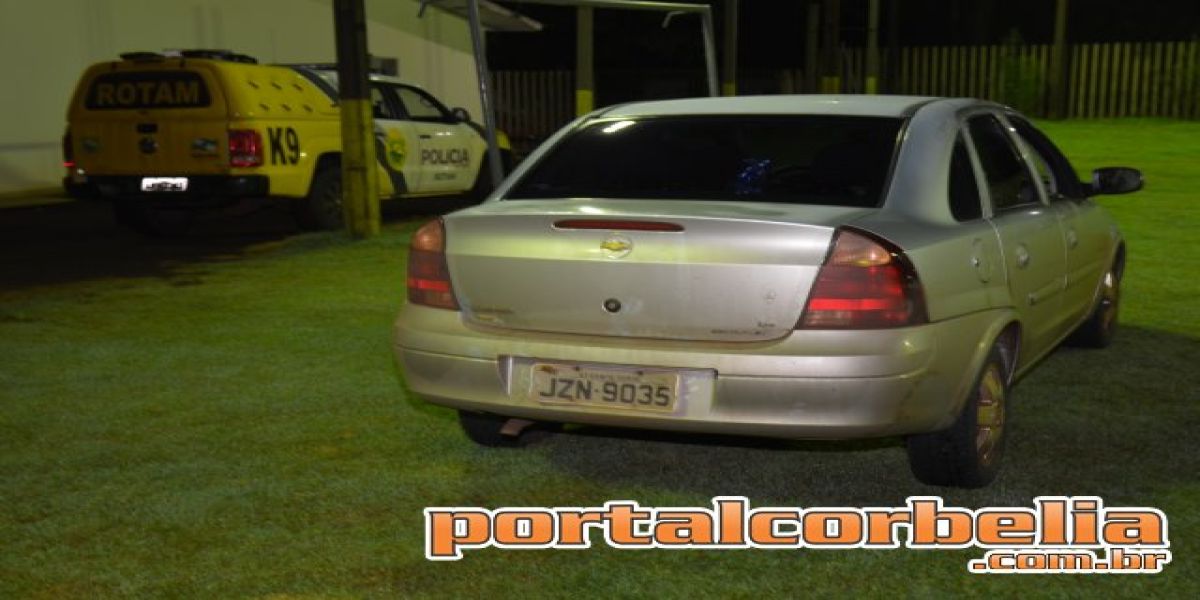 Polícia Militar e Rotam recuperam Corsa roubado no dia 26 em Corbélia 