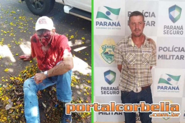 Homem agride idoso, acaba detido por populares e preso