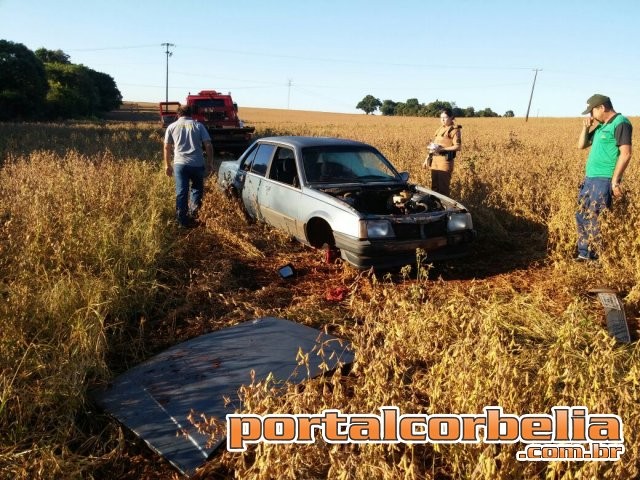 Morador encontra veículo abandonado em plantação