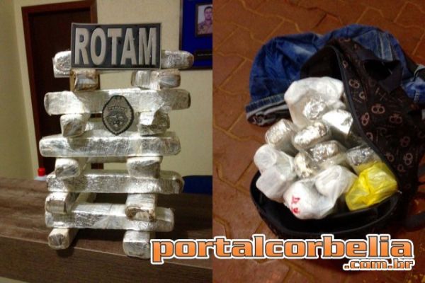 ROTAM prende jovem com quase 9kg de maconha em ônibus