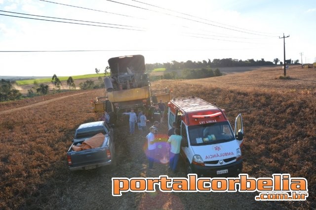 Homem é atingido por descarga elétrica durante colheita