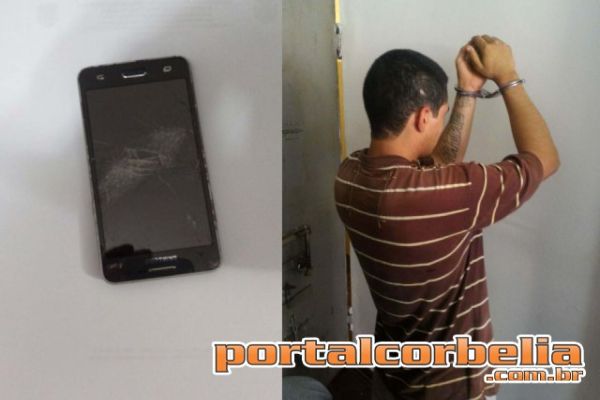 Homem é preso após ter tomado celular em assalto