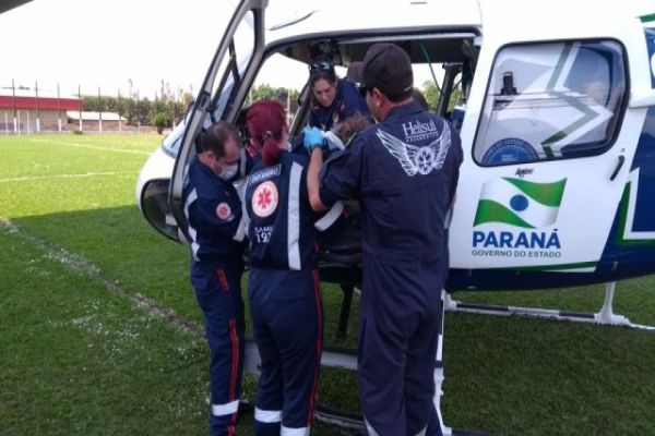 Vítima de infarto, homem é encaminhado pelo helicóptero do Consamu para Cascavel