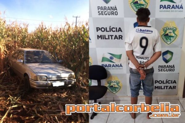 Polícia recupera veículo furtado em Braganey e prende o ladrão