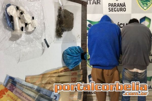 Após denúncias, Polícia Militar prende traficantes com cocaína e maconha