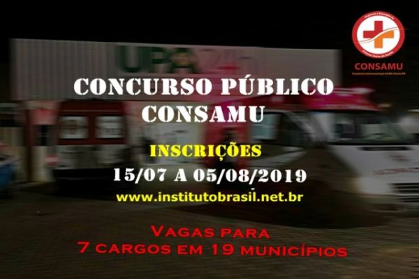 CONSAMU abre inscrições para Concurso Público em 19 municípios da região oeste do Paraná.