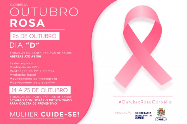 Outubro Rosa tem atendimentos especiais em Corbélia