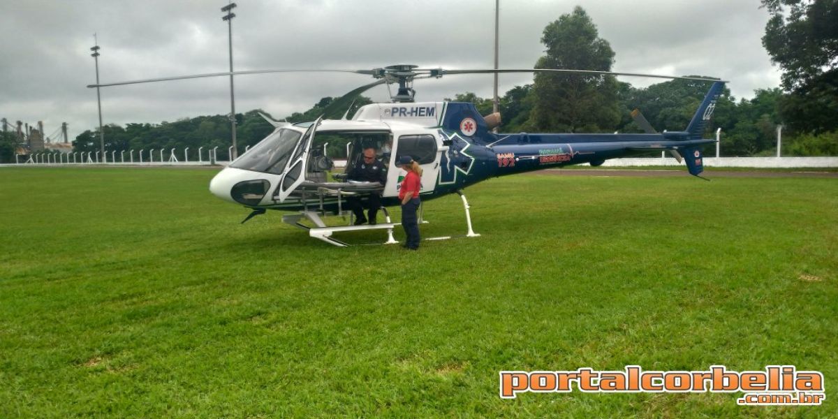 Aeronave do Consamu pousa em Corbélia para transferência de paciente