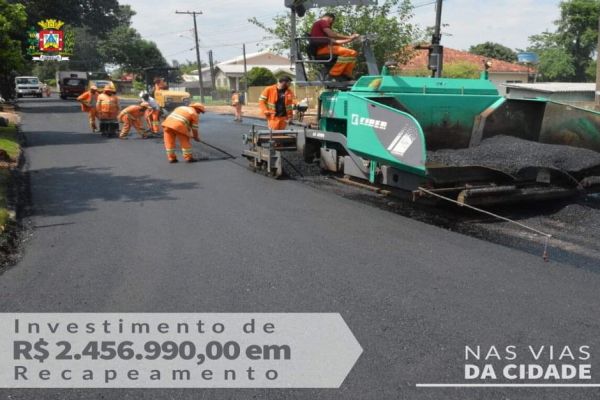 Prefeitura de Corbélia anuncia investimento de R$ 2.456.990,00 em recapeamento asfáltico