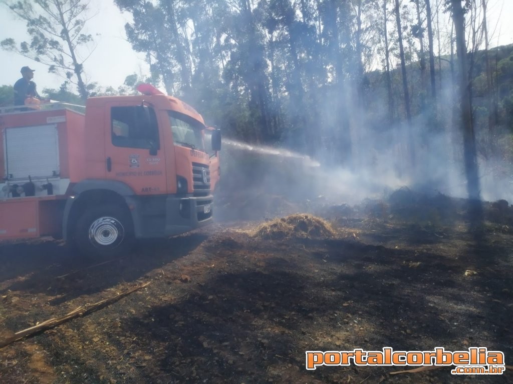 Incêndio mobiliza Defesa Civil em área rural