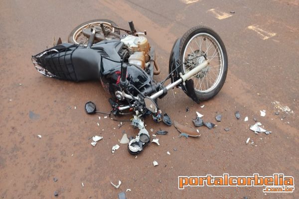 Colisão entre Moto e Blazer e registrada no centro