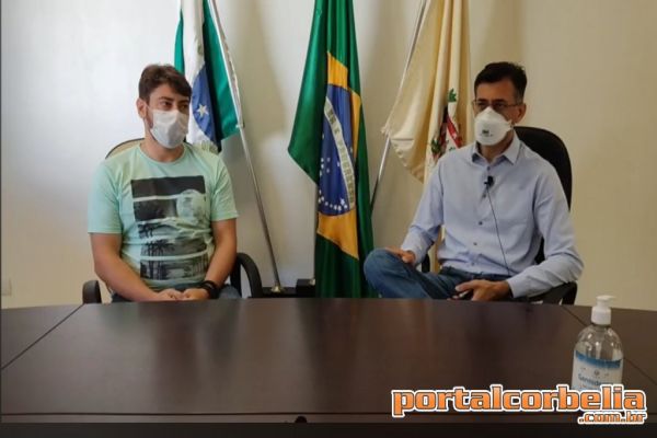 Prefeito Giovane Hnatuw e vice Dangelles Decki prestam esclarecimentos em relação ao decreto do Governo do Estado.