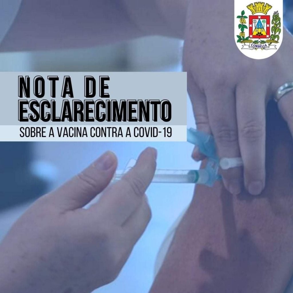 Prefeitura emite nota esclarecendo sobre as vacinas contra Covid-19