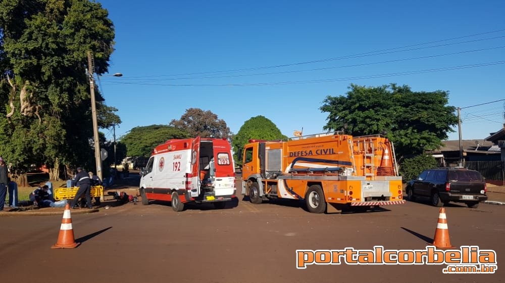 Motociclista fica ferido em colisão na Avenida Paraná