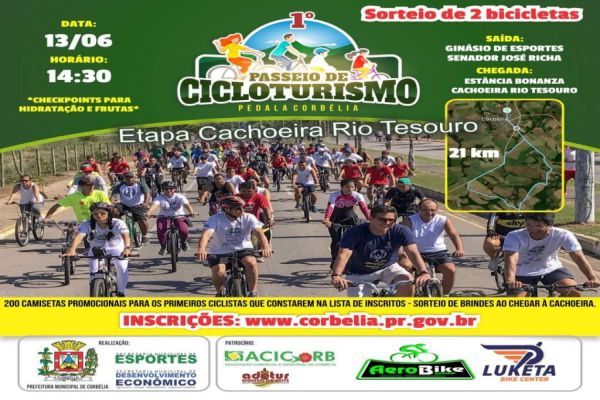 Passeio Cicloturismo será realizado dia 13/06