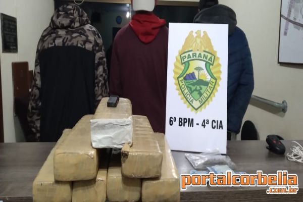 Polícia Militar apreende mais de 5kg de maconha que seria vendida em Corbélia