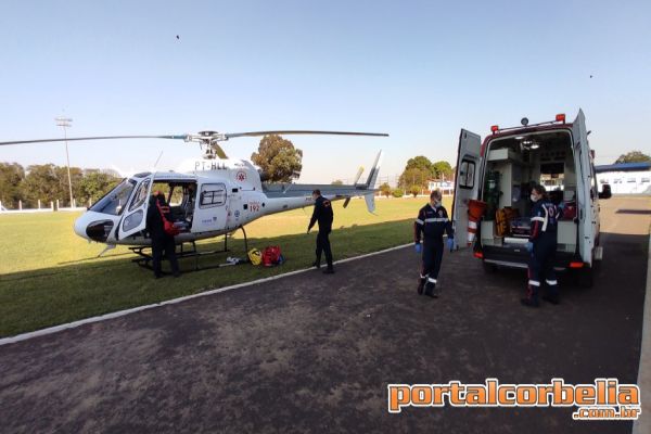 Aeronave do Consamu é acionada para transferência de paciente em Corbélia