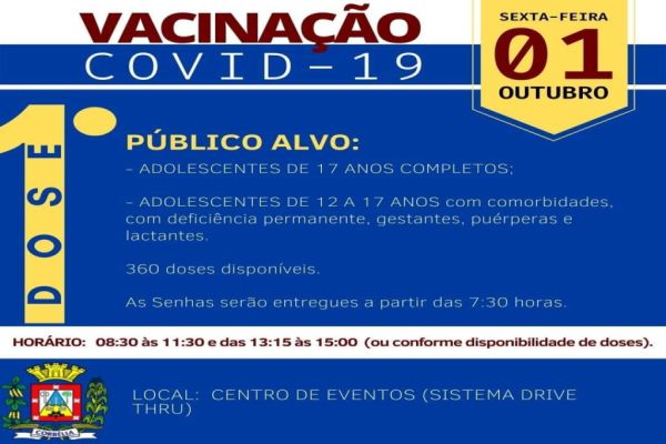 Corbélia inicia imunização de adolescentes acima de 17 anos
