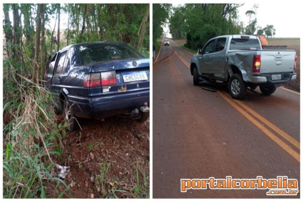 Colisão entre veículos é registrada na PR573 em Corbélia