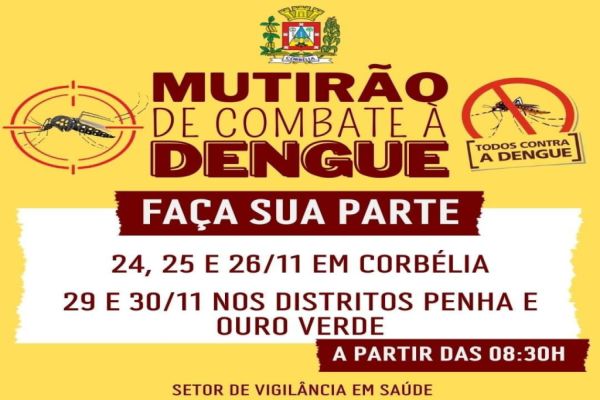 Mutirão de combate à Dengue será realizado em Corbélia