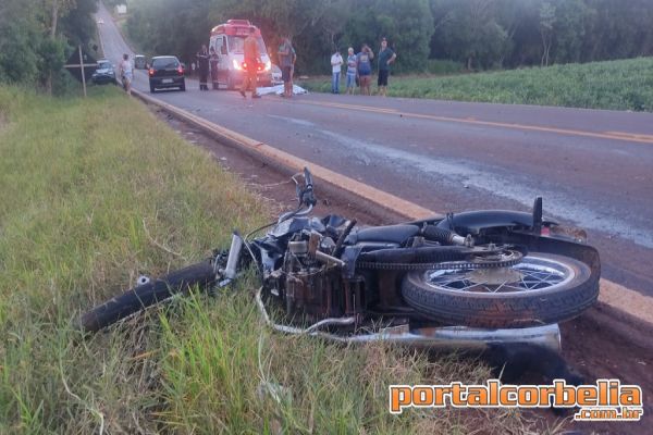 Motociclista morre em colisão na PR573 em Corbélia