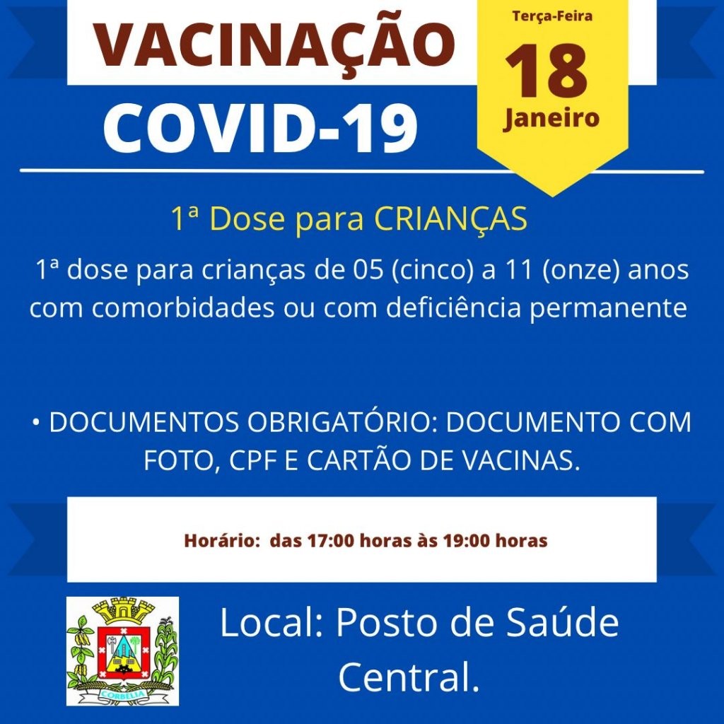 Vacinação em crianças de 5 a 11 anos começa amanhã em Corbélia