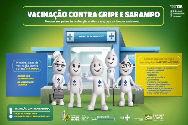 Começa hoje a Campanha de Vacina contra Influenza (Gripe) e Sarampo