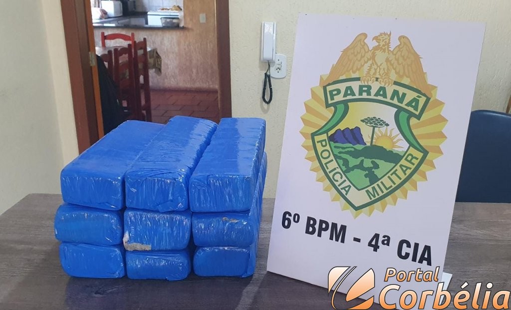 Polícia Militar apreende mais de 6 quilos de maconha em abordagem a veiculo suspeito