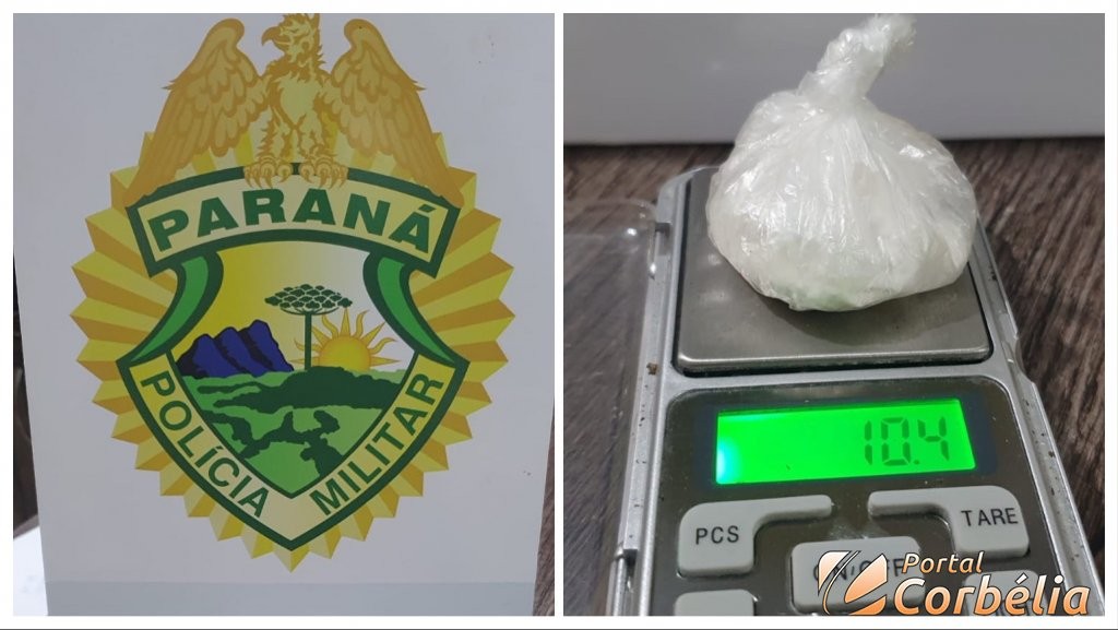 Homem é preso com cocaina após fugir de abordagem em Corbélia 