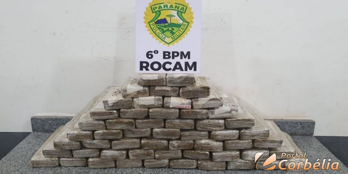 Mulher é detida pela Rocam com 35 kg de maconha em abordagem a ônibus em Corbélia