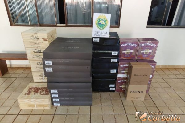 Polícia Militar apreende 49 caixas de vinho em veículo na BR-369