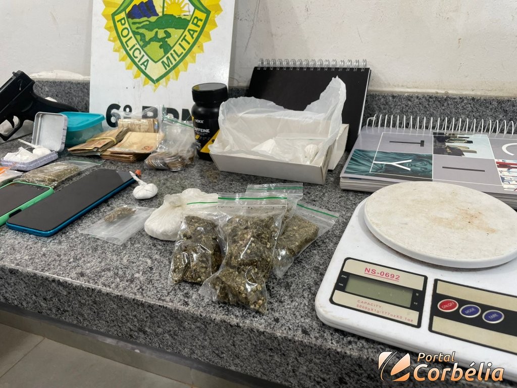 Polícia Militar acaba com ponto de tráfico após apreensão de drogas em Corbélia