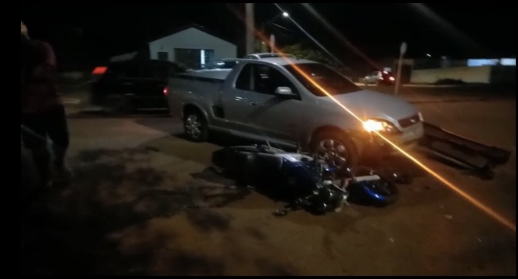 Homem fica ferido em acidente com moto na Avenida Rio Grande do Sul em Corbélia