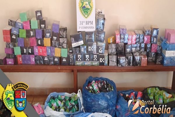 Polícia Militar apreende veículo com produtos ilegais na Penha em Corbélia