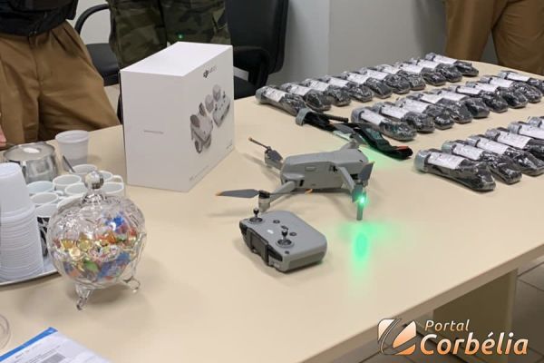 Polícia Militar de Corbélia recebe Drone e outros materiais do CONSEG com apoio do Ministério Público