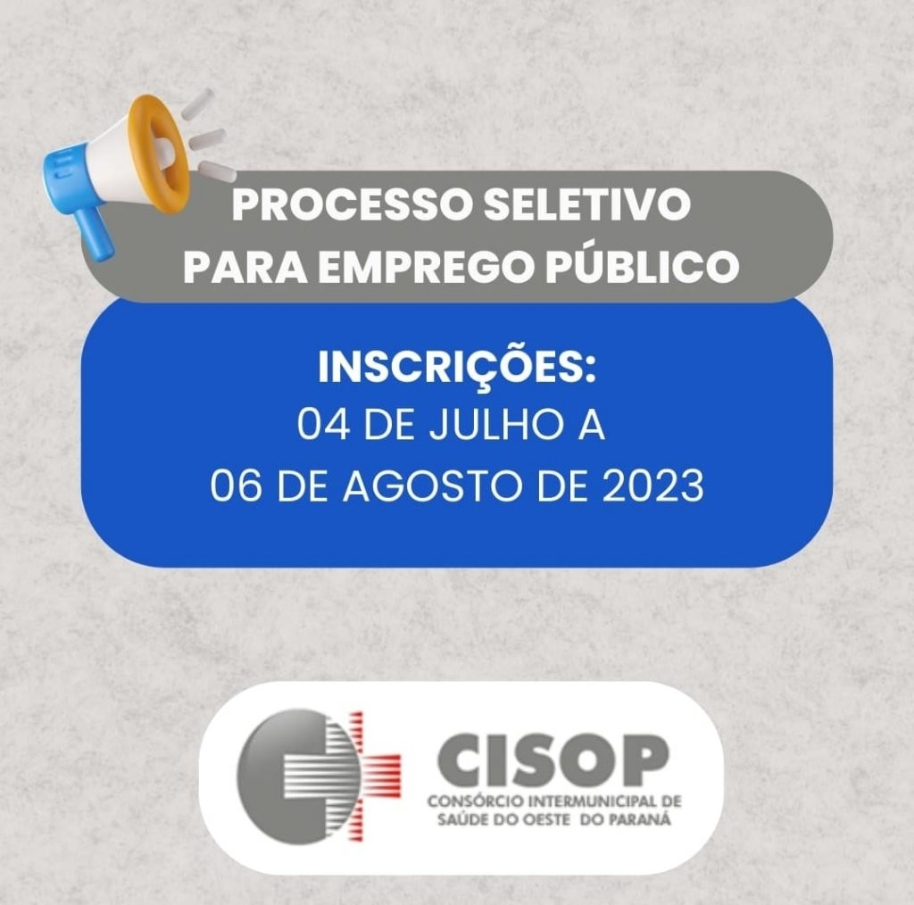 Cisop abre Concurso Público para vagas imediatas e cadastro reserva