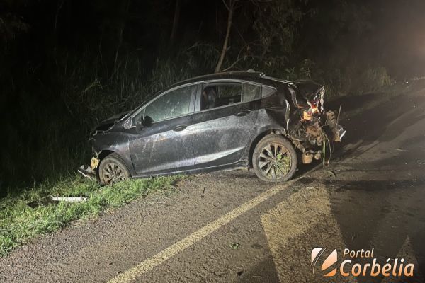 Colisão entre carro e moto deixa dois feridos na BR-369 em Corbélia 