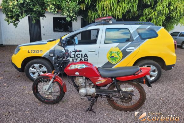 Equipe Policial aborda motocicleta suspeita e descobre alerta de furto/roubo