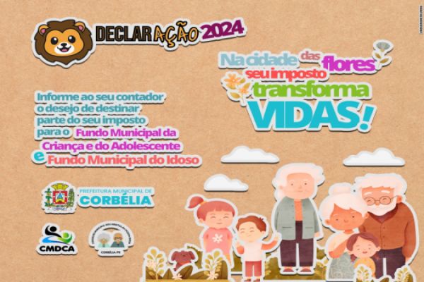 Prefeitura de Corbélia lança campanha DeclarAção para destinação do Imposto de Renda às entidades sociais municipais