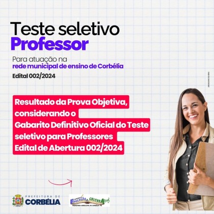 Resultados do teste seletivo para professores são divulgados em Corbélia