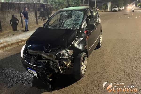 Acidente entre Veículo e Motocicleta deixa homem ferido em Corbélia