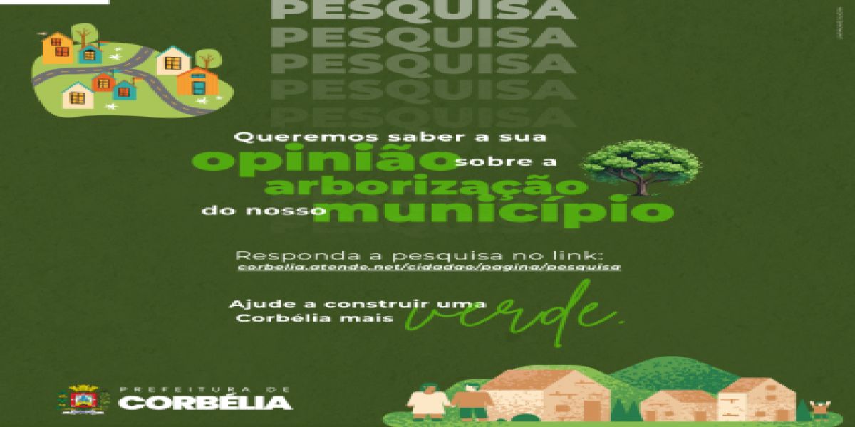 Prefeitura de Corbélia lança pesquisa para Plano Municipal de Arborização Urbana
