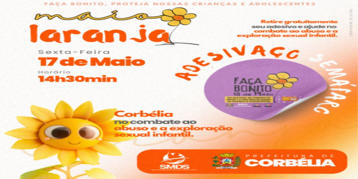 Secretaria de Desenvolvimento Social de Corbélia realiza adesivaço contra exploração sexual de crianças e adolescentes