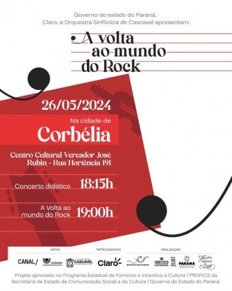 Corbélia recebe espetáculo inédito com a orquestra sinfônica de Cascavel